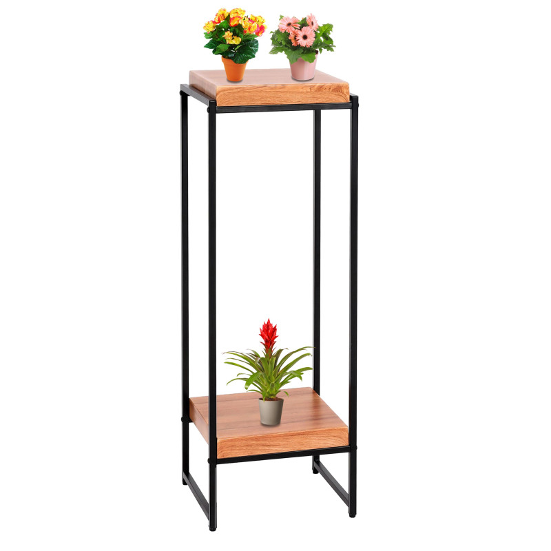 Table à fleurs étagère à fleurs table d'appoint étagère à plantes, certifiée MVG MDF métal - naturel, 101cm