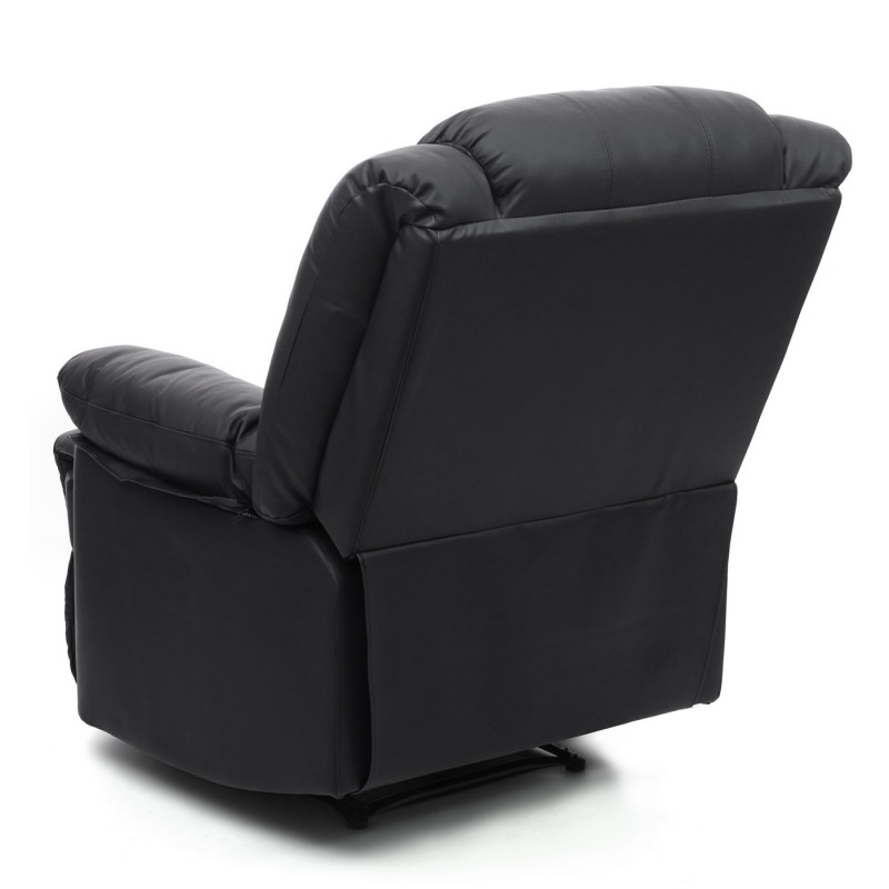 Fauteuil de télévision, fauteuil relax fauteuil relax, cuir + simili cuir 103x83x91cm ~ noir