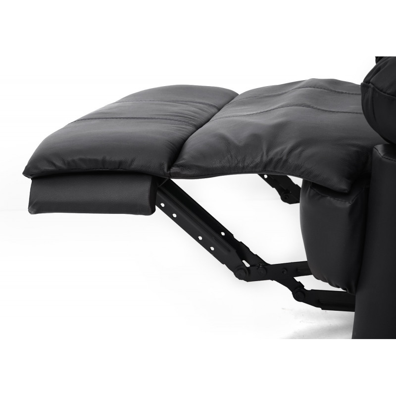 Fauteuil de télévision, fauteuil relax fauteuil relax, cuir + simili cuir 103x83x91cm ~ noir