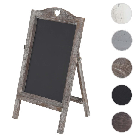 Panneau publicitaire tableau à craies, 66x37x27cm Shabby-Look Vintage - gris-brun