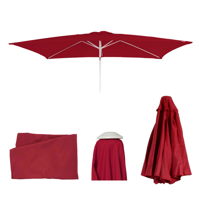 Housse de rechange pour parasol N23, housse de rechange pour parasol, 2x3m rectangulaire tissu/textile 4,5kg UV 50+ - bordeaux