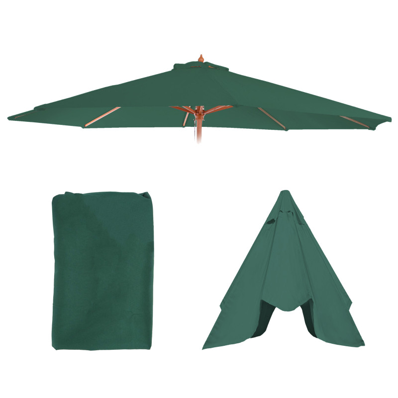 Housse de rechange pour parasol Florida, housse de rechange pour parasol, Ø 3,5m polyester 8 baleines - vert