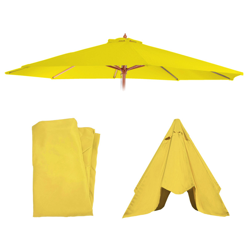 Housse de rechange pour parasol Florida, housse de rechange pour parasol, Ø 3,5m polyester 8 baleines - jaune