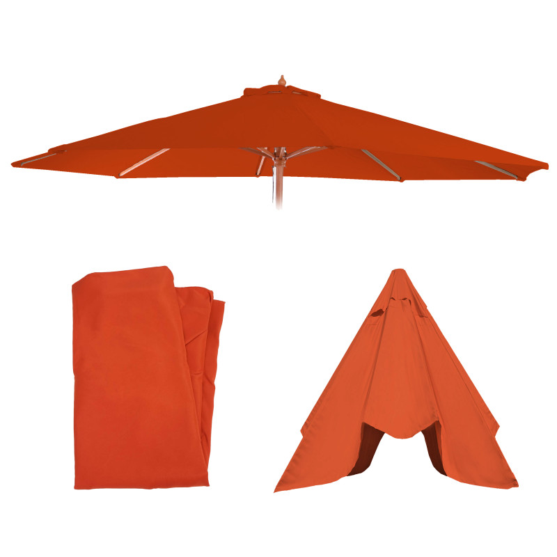 Housse de rechange pour parasol Florida, housse de rechange pour parasol, Ø 3,5m polyester 8 baleines - terracotta