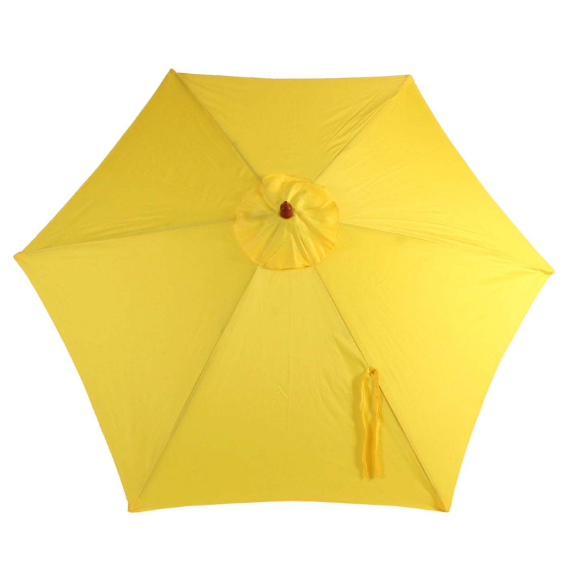 Housse de rechange pour parasol Florida, housse de rechange pour parasol, Ø 3m polyester 6 baleines - jaune