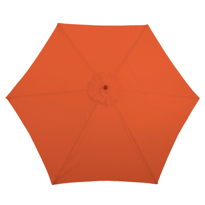 Parasol Florida, parasol de marché, Ø 3m polyester/bois - terre-cuite