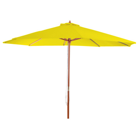 Parasol Florida, parasol de marché, Ø 3,5m polyester/bois 7kg - jaune