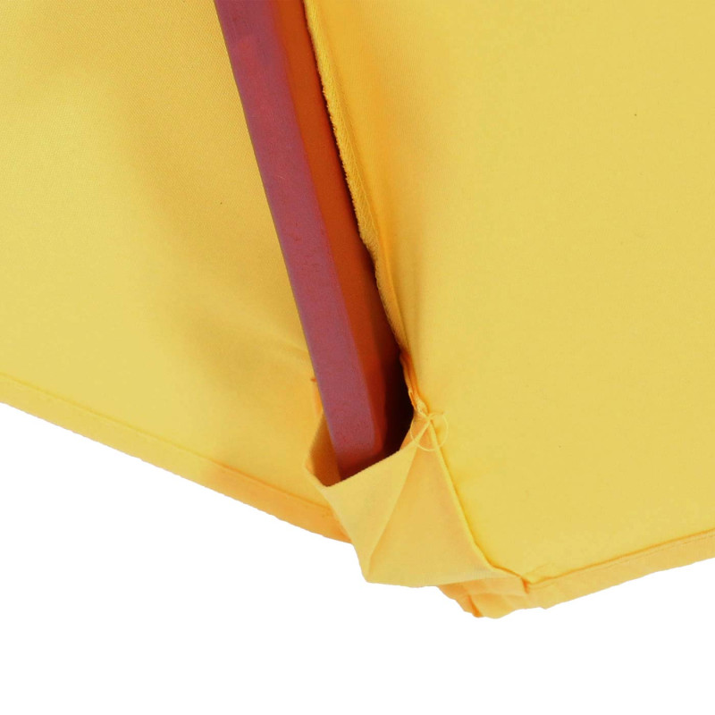 Parasol Florida, parasol de marché, Ø 3,5m polyester/bois 7kg - jaune