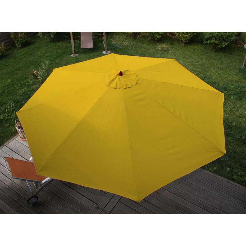 Parasol Florida, parasol de marché, Ø 3,5m polyester/bois 7kg - jaune