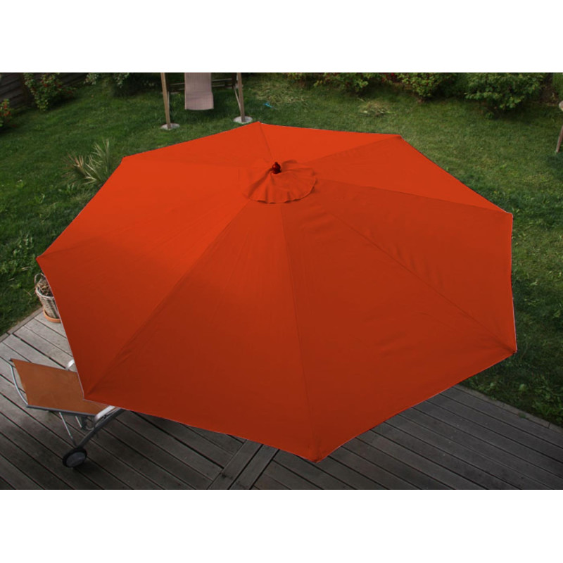 Parasol Florida, parasol de marché, Ø 3,5m polyester/bois 7kg - terre-cuite