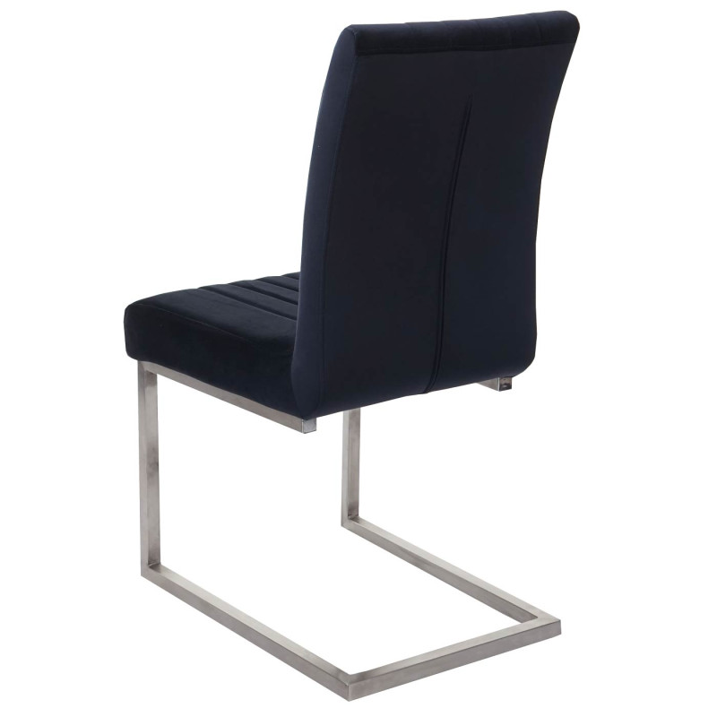 Lot de 2 chaises cantilever chaise de conférence, velours inox brossé - anthracite-blau