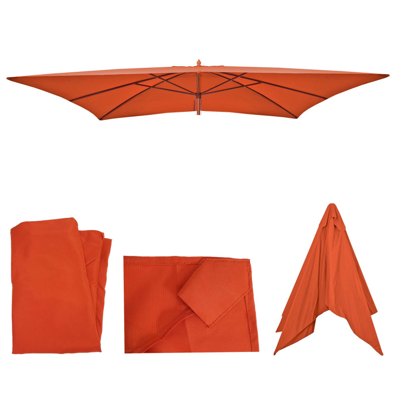 Housse de rechange pour parasol en bois Florida 2x3m, housse de parasol de jardin - terracotta