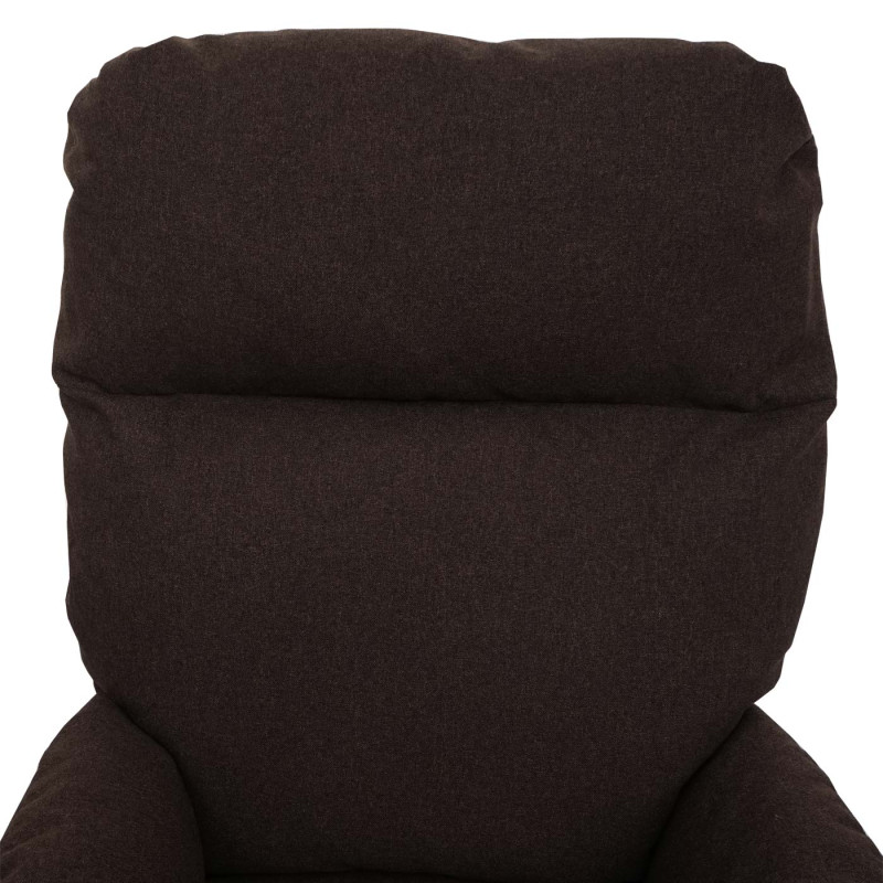 Fauteuil relax + pouf Fauteuil TV Fauteuil à bascule Fonction bascule, pivotant, métal tissu/textile - marron