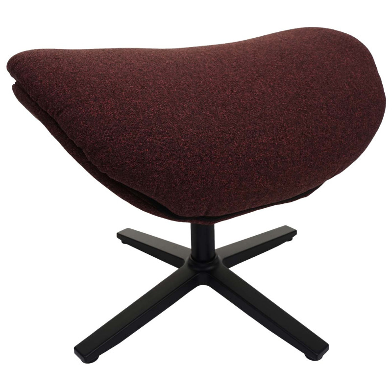 Fauteuil relax + pouf Fauteuil TV Fauteuil à bascule Fonction bascule, pivotant, métal tissu/textile - bordeaux