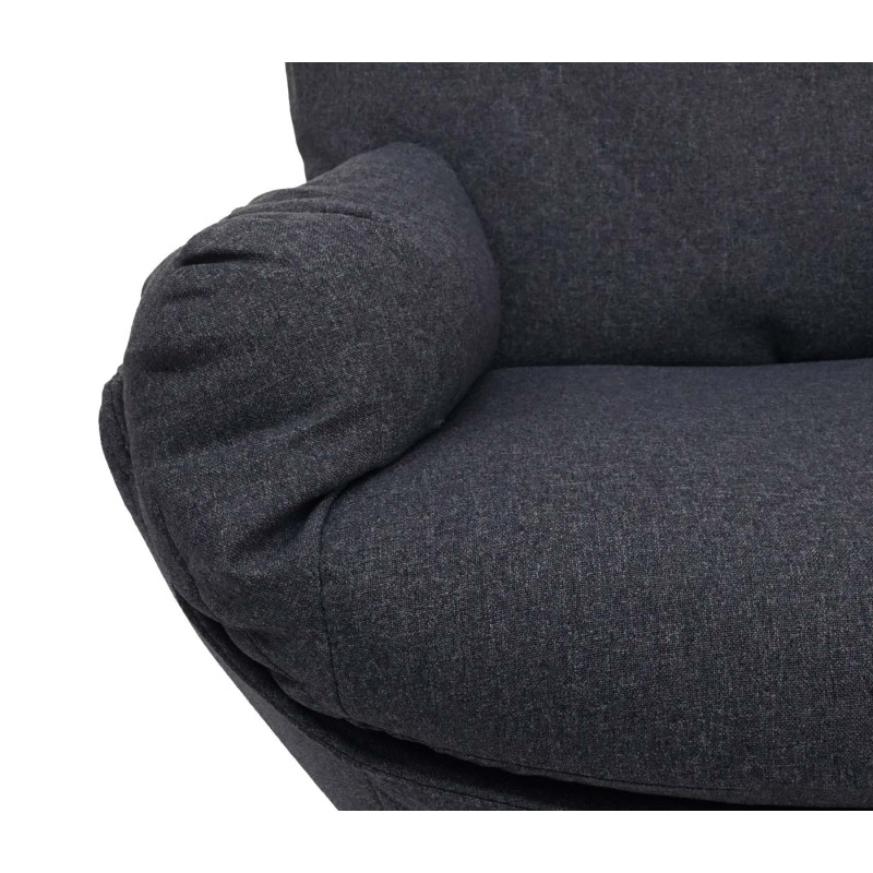 Fauteuil relax + pouf Fauteuil TV Fauteuil à bascule Fonction bascule, pivotant, métal tissu/textile - gris foncé