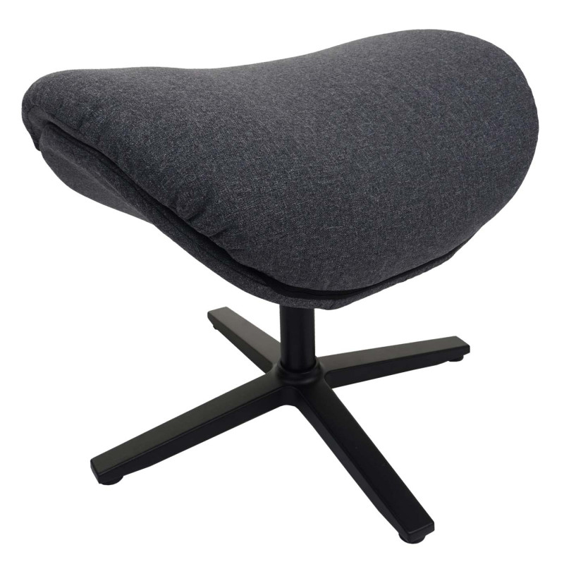 Fauteuil relax + pouf Fauteuil TV Fauteuil à bascule Fonction bascule, pivotant, métal tissu/textile - gris foncé