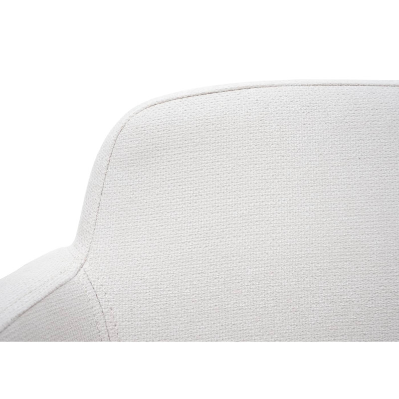 Lot de 6 chaises de salle à manger chaise rembourrée,  avec accoudoirs, tissu/textile métal - crème-blanc