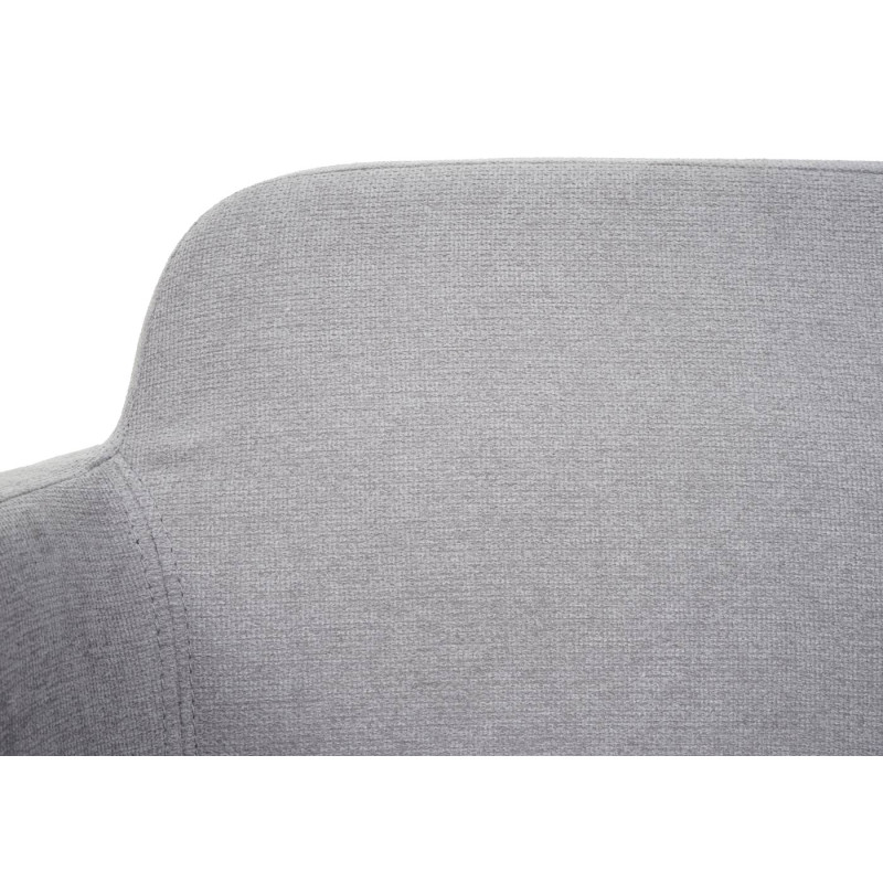 Lot de 6 chaises de salle à manger chaise rembourrée,  avec accoudoirs, tissu/textile métal - gris