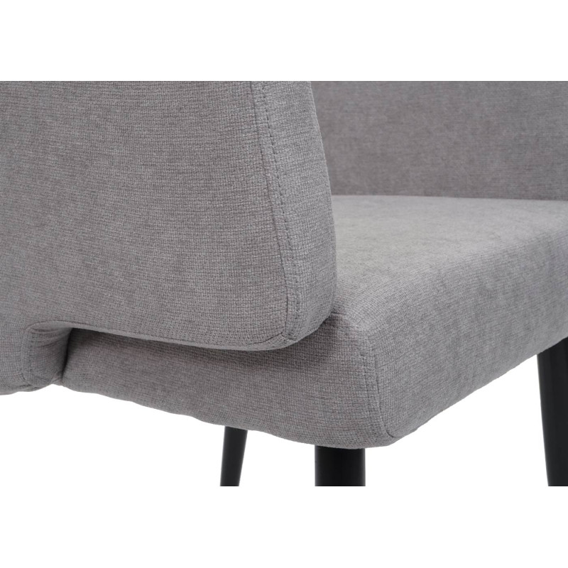 Lot de 6 chaises de salle à manger chaise rembourrée,  avec accoudoirs, tissu/textile métal - gris