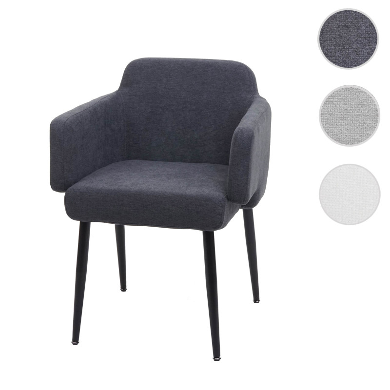 Chaise de salle à manger chaise rembourrée tissu/textile métal - gris