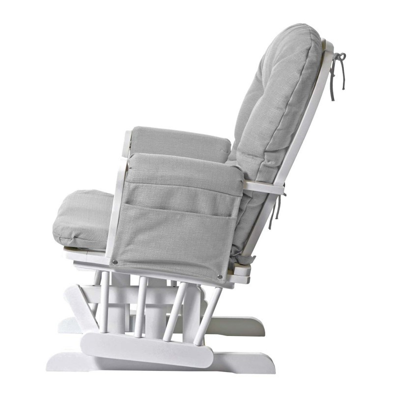 Fauteuil relaxant à bascule avec tabouret luxus gris