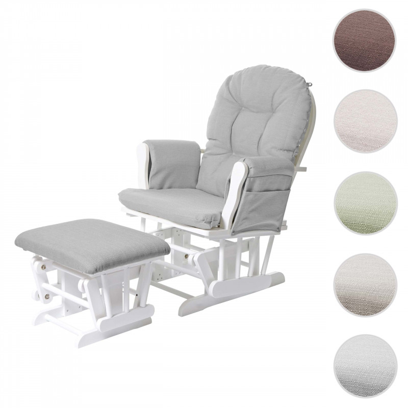 Fauteuil relaxant à bascule avec tabouret luxus gris