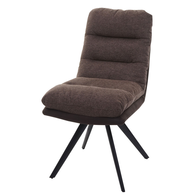 Chaise de salle à manger pivotante Auto-Position tissu/textile - brun-brun foncé