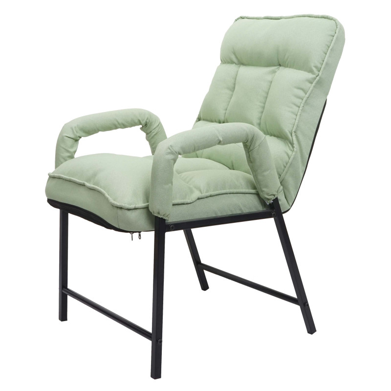 Chaise de salle à manger capacité de charge 160kg dossier réglable métal - tissu/textile vert-menthe