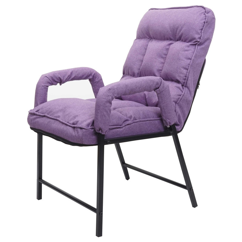 Chaise de salle à manger capacité de charge 160kg dossier réglable métal - tissu/textile lilas