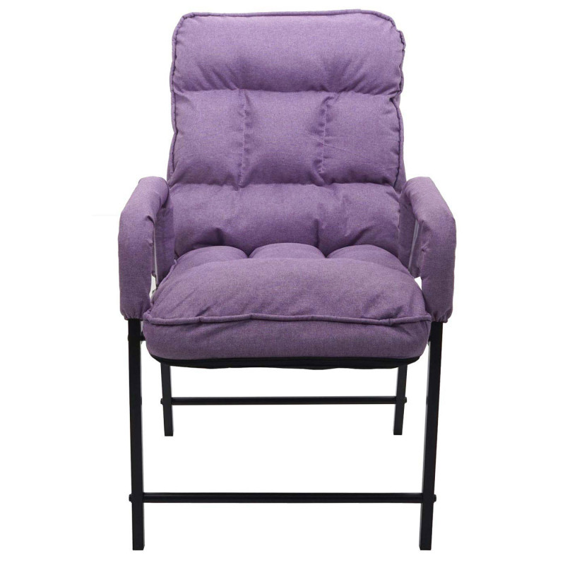 Chaise de salle à manger capacité de charge 160kg dossier réglable métal - tissu/textile lilas