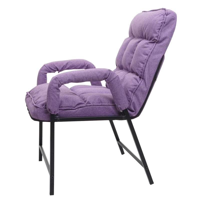 Chaise de salle à manger capacité de charge 160kg dossier réglable métal - tissu/textile lilas