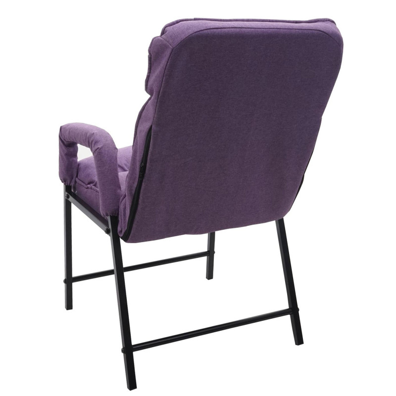 Chaise de salle à manger capacité de charge 160kg dossier réglable métal - tissu/textile lilas