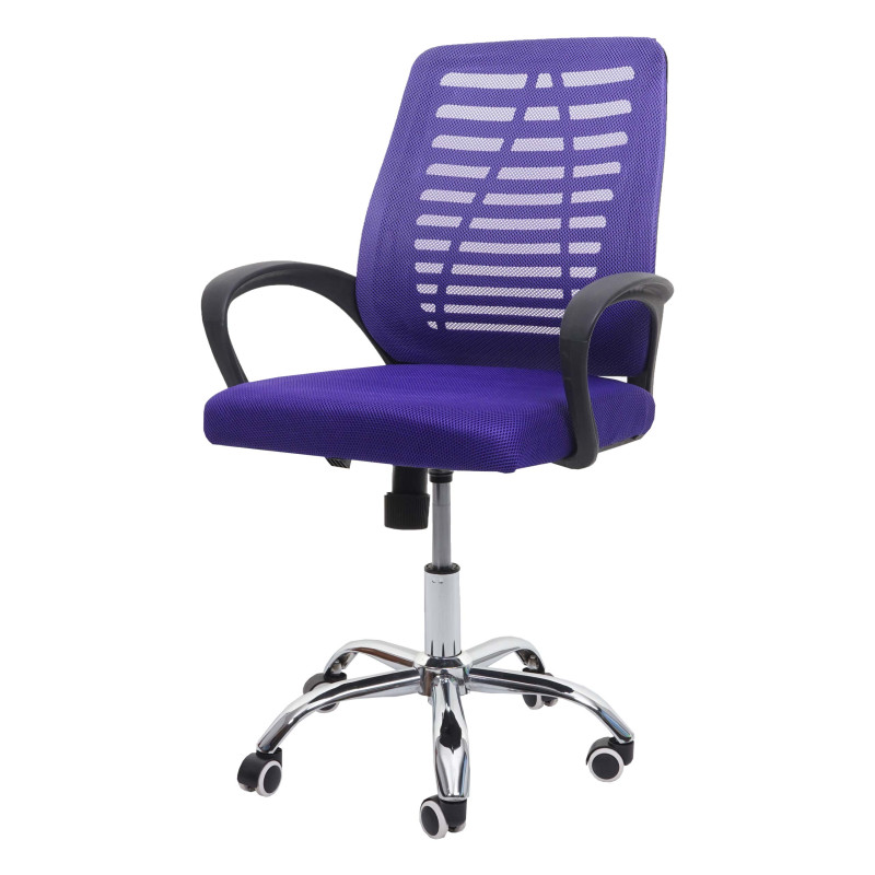 Chaise de bureau chaise d'ordinateur, dossier ergonomique, revêtement filet tissu/textile - lilas