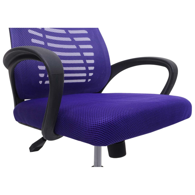 Chaise de bureau chaise d'ordinateur, dossier ergonomique, revêtement filet tissu/textile - lilas