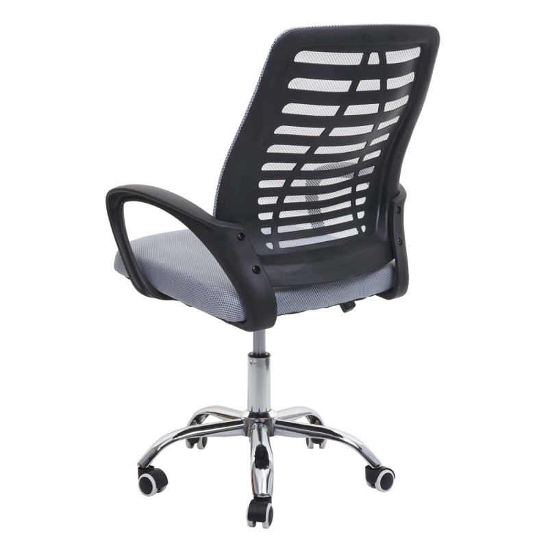 Chaise de bureau chaise d'ordinateur, dossier ergonomique, revêtement filet tissu/textile - gris