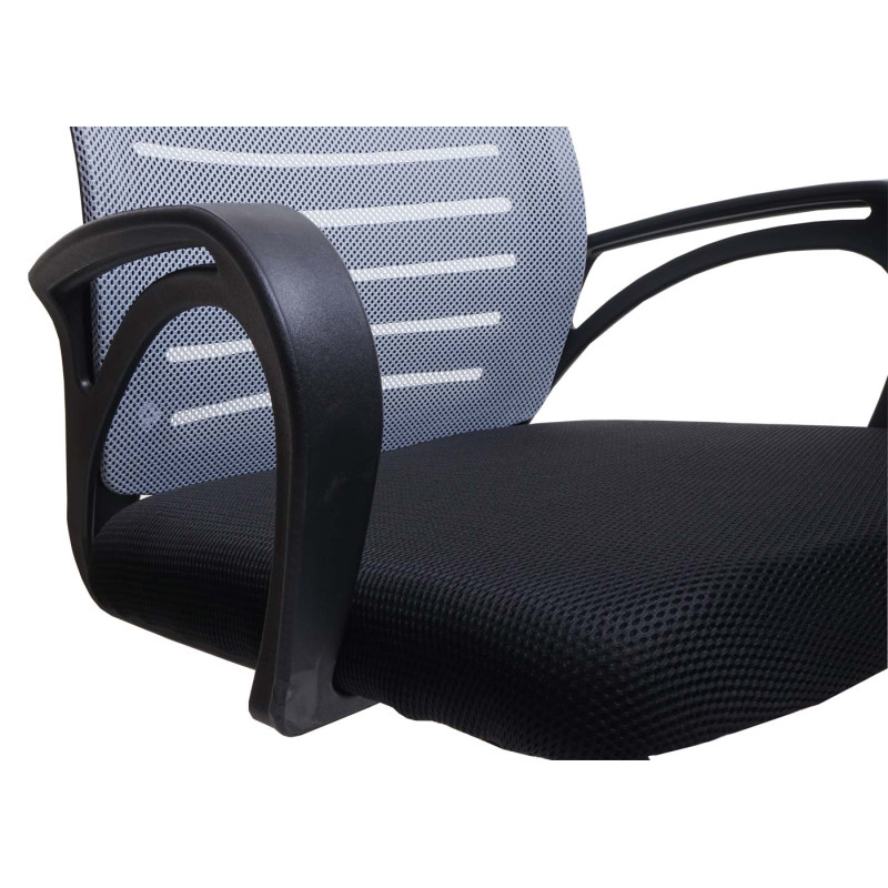 Lot de 2 chaises de conférence piétement luge, charge max. 150 kg tissu/textile - gris