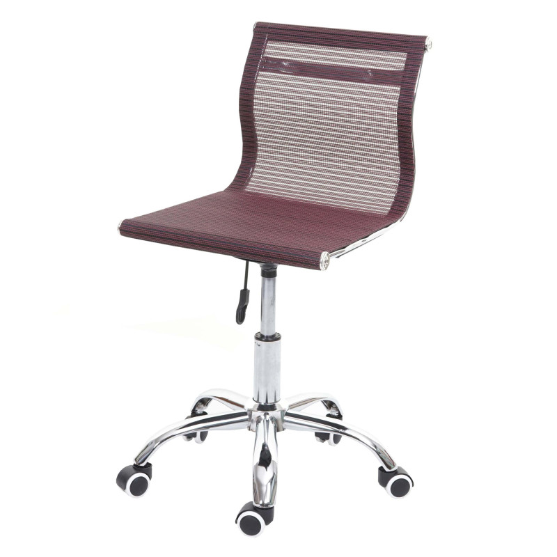Chaise de bureau chaise d'ordinateur, tissu résille/textile - rouge vin