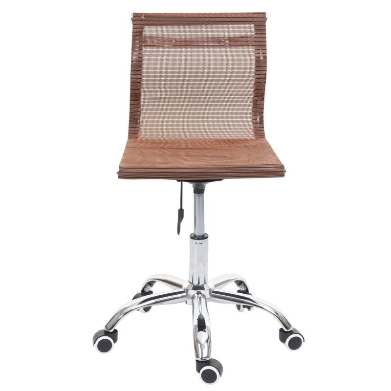 Chaise de bureau chaise d'ordinateur, tissu résille/textile - marron