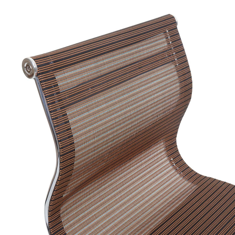 Chaise de bureau chaise d'ordinateur, tissu résille/textile - marron