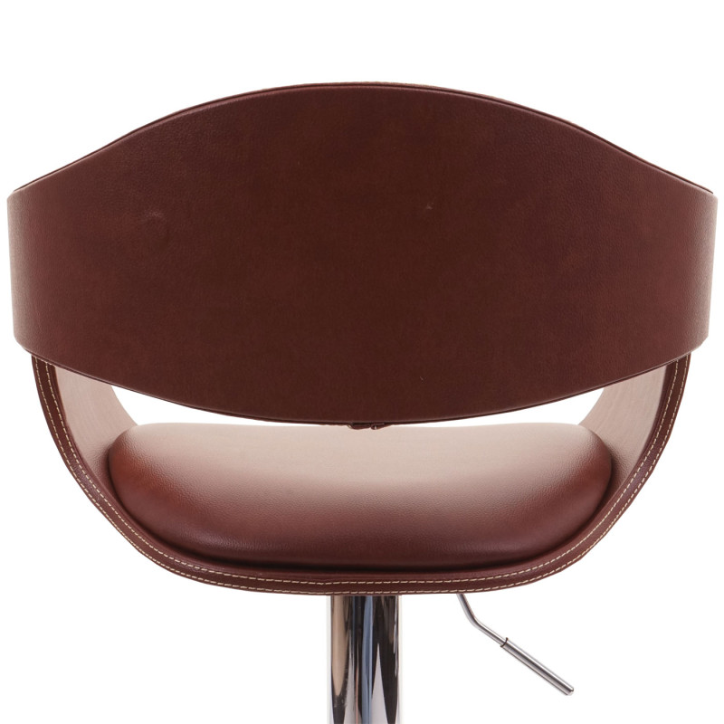 Tabouret de bar chaise de bar tabouret de comptoir, design rétro, bois simili cuir - marron