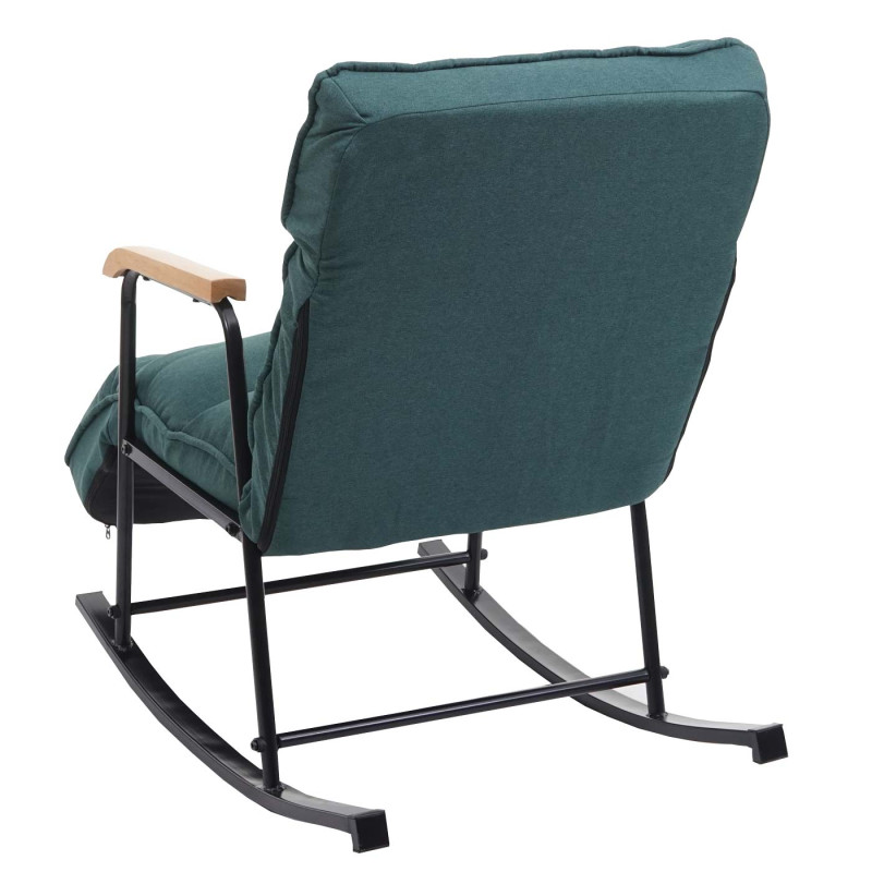 Fauteuil à bascule relax, fonction couchage métal - tissu/textile vert foncé