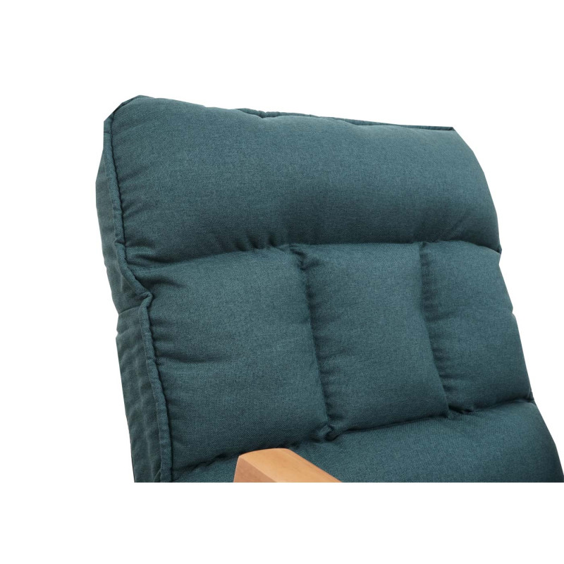 Fauteuil à bascule relax, fonction couchage métal - tissu/textile vert foncé