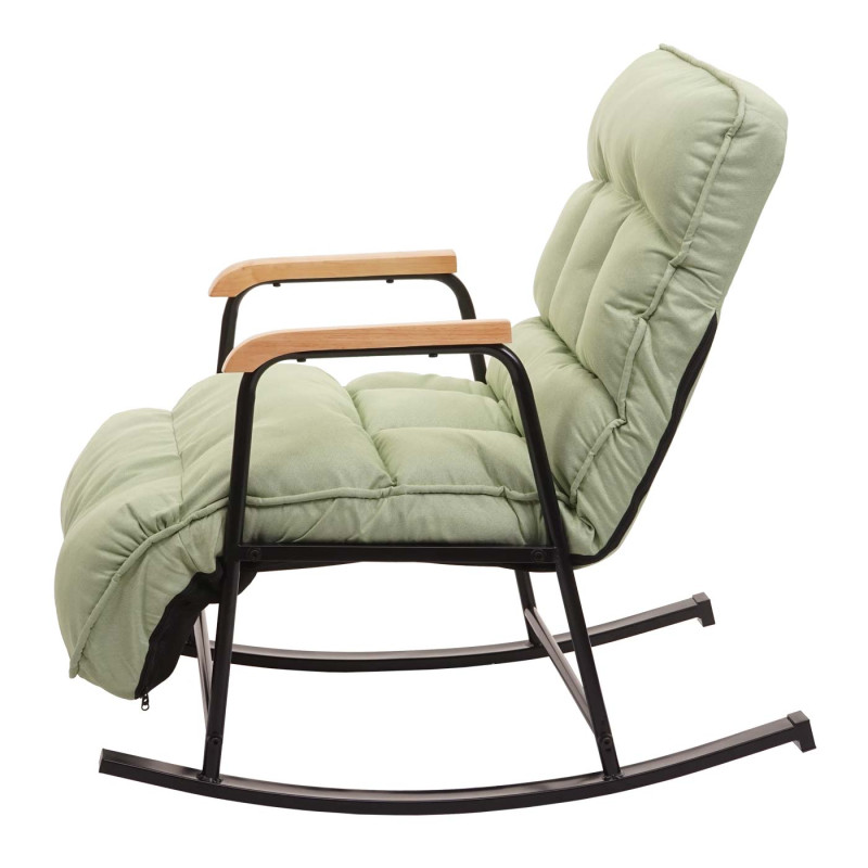 Fauteuil à bascule Fauteuil relax, fonction couchage métal - tissu/textile vert menthe