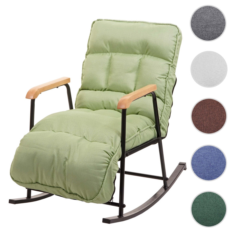 Fauteuil à bascule Fauteuil relax, fonction couchage métal - tissu/textile vert menthe