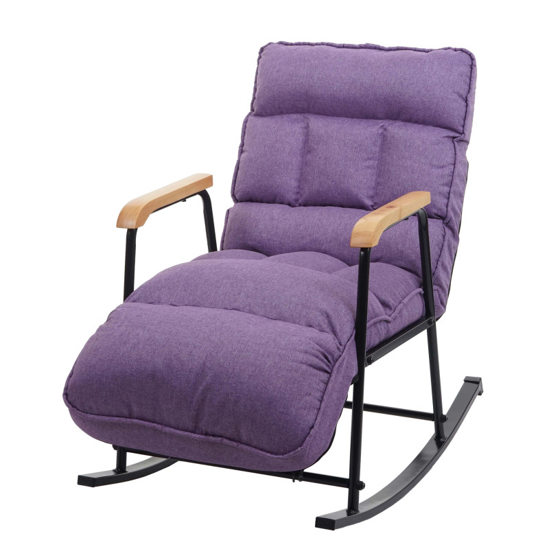 Fauteuil à bascule Fauteuil relax, fonction couchage métal - tissu/textile lilas mauve