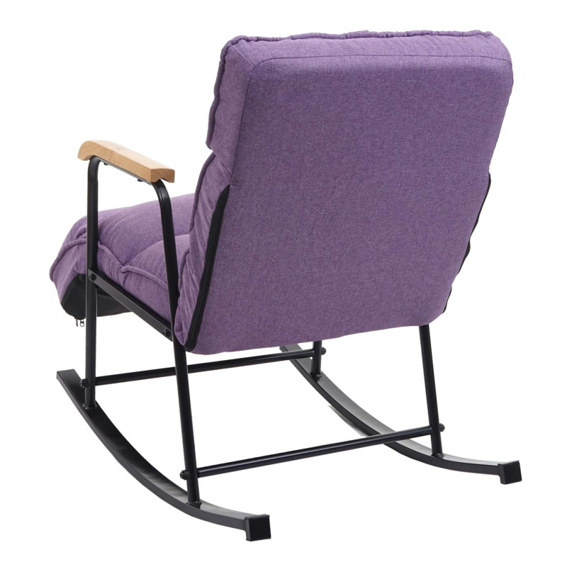 Fauteuil à bascule Fauteuil relax, fonction couchage métal - tissu/textile lilas mauve