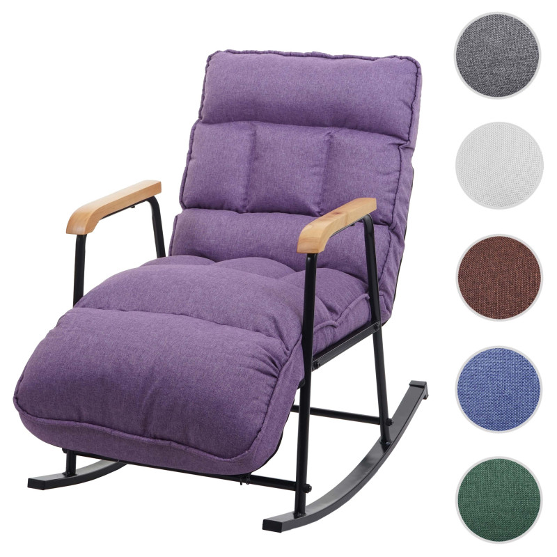 Fauteuil à bascule Fauteuil relax, fonction couchage métal - tissu/textile lilas mauve