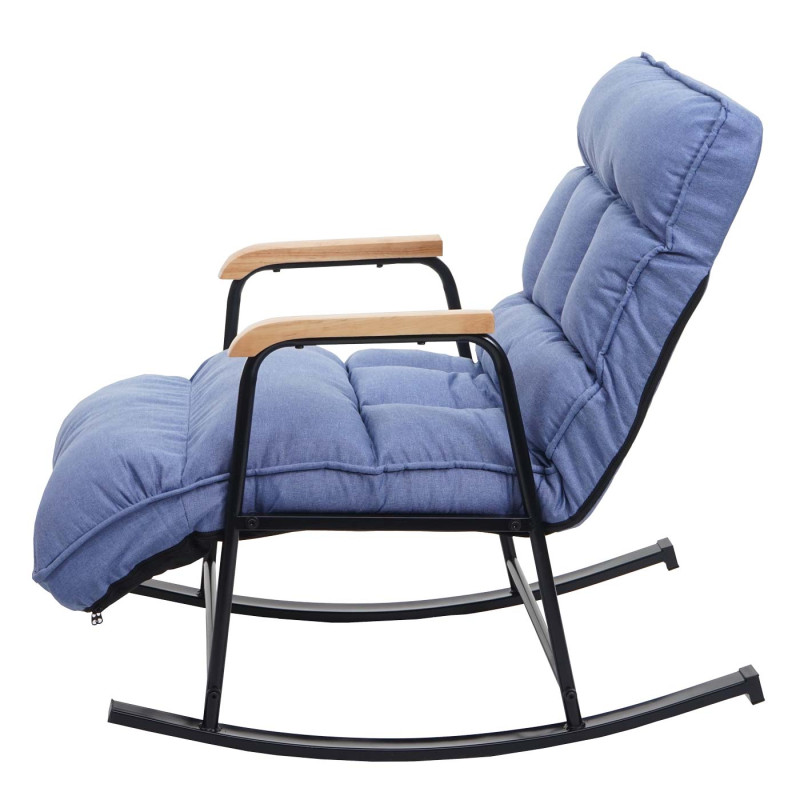 Fauteuil à bascule Fauteuil relax, fonction couchage métal - tissu/textile bleu