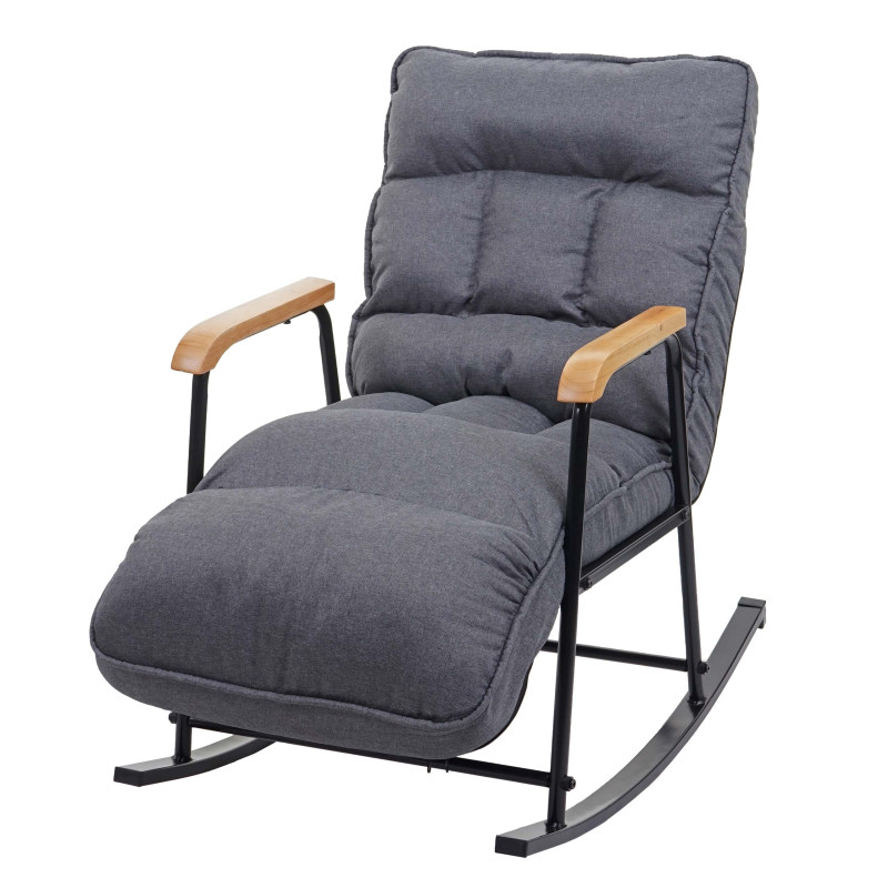 Fauteuil à bascule Fauteuil relax, fonction couchage métal - tissu/textile gris foncé