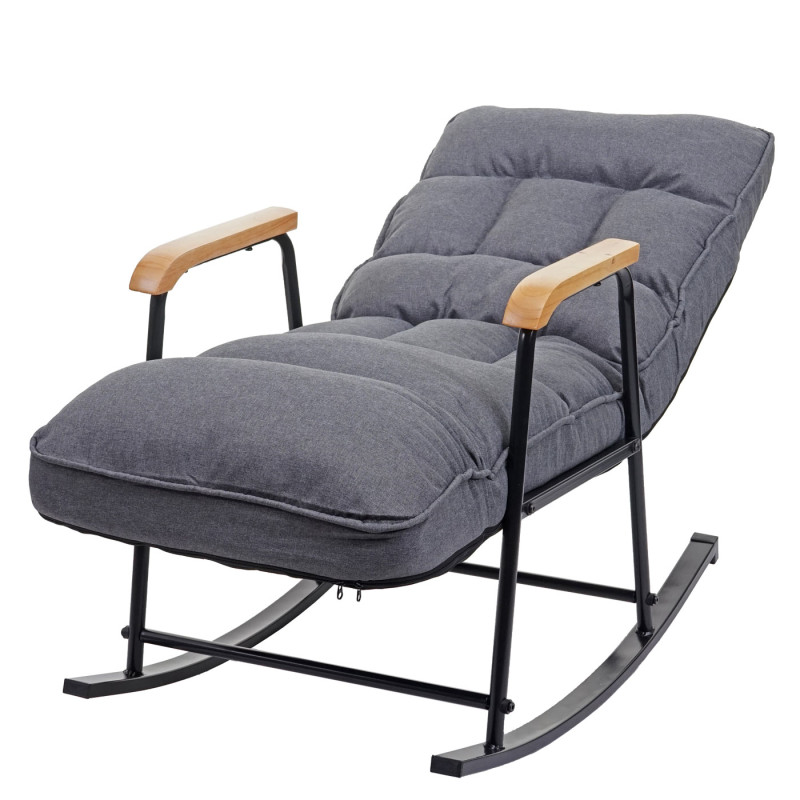 Fauteuil à bascule Fauteuil relax, fonction couchage métal - tissu/textile gris foncé